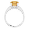 14K White Natural Citrine Ring