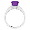 14K White Natural Amethyst Ring
