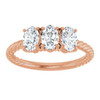 14K Rose 3 CTW Lab-Grown Diamond Three-Stone Ring
