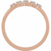 14K Rose Natural Rainbow Moonstone Cabochon Stackable Ring