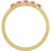 14K Yellow Natural Pink Coral Cabochon Stackable Ring