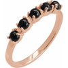 14K Rose Natural Black Onyx Cabochon Stackable Ring