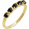 14K Yellow Natural Black Onyx Cabochon Stackable Ring