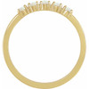 14K Yellow Natural White Opal Cabochon Stackable Ring
