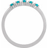 14K White Natural Turquoise Cabochon Stackable Ring