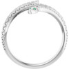14K White Natural Emerald Snake Ring