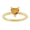 14K Yellow Natural Citrine Heart Solitaire Ring