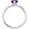 14K White Natural Amethyst Heart Solitaire Ring