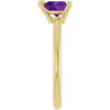 14K Yellow Natural Amethyst Heart Solitaire Ring