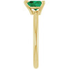14K Yellow Lab-Grown Emerald Heart Solitaire Ring