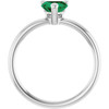 14K White Lab-Grown Emerald Heart Solitaire Ring