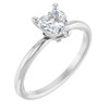 Sterling Silver Natural White Sapphire Heart Solitaire Ring