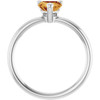 Platinum Natural Citrine Heart Solitaire Ring