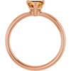14K Rose Natural Citrine Heart Solitaire Ring