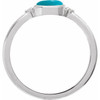 Platinum Natural Turquoise & .03 CTW Natural Diamond Ring