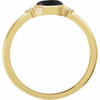 14K Yellow 6 mm Round Natural Black Onyx & .03 CTW Natural Diamond Ring