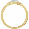 14K Yellow Natural Rainbow Moonstone & .03 CTW Natural Diamond Ring