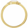 14K Yellow Natural White Opal & .03 CTW Natural Diamond Ring