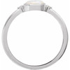 14K White Natural White Opal & .03 CTW Natural Diamond Ring