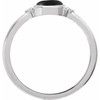 14K White 8 mm Round Natural Black Onyx & .03 CTW Natural Diamond Ring