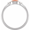 Sterling Silver Natural Pink Coral & .03 CTW Natural Diamond Ring