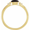 14K Yellow 5x3 mm Round Natural Black Onyx & .03 CTW Natural Diamond Ring