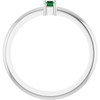 14K White 4x2 mm Lab-Grown Emerald Stackable Ring