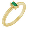 14K Yellow 4x2 mm Lab-Grown Emerald Stackable Ring