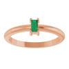 14K Rose 4x2 mm Lab-Grown Emerald Stackable Ring