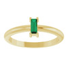 14K Yellow 5x2 mm Lab-Grown Emerald Stackable Ring