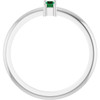 Sterling Silver 5x2 mm Lab-Grown Emerald Stackable Ring