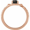 14K Rose Natural Black Onyx Snake Ring