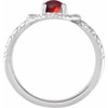 14K White Natural Mozambique Garnet Snake Ring