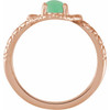 14K Rose Natural Green Chrysoprase Snake Ring