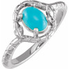 Sterling Silver Natural Turquoise Snake Ring
