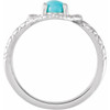 14K White Natural Turquoise Snake Ring