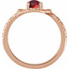 14K Rose Natural Mozambique Garnet Snake Ring
