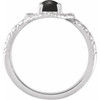 14K White Natural Black Onyx Snake Ring