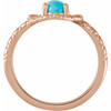 14K Rose Natural Turquoise Snake Ring