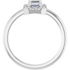 14K White Natural White Sapphire & 1/5 CTW Natural Diamond French-Set Halo-Style Ring