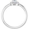 14K White Natural White Sapphire & 1/10 CTW Natural Diamond French-Set Halo-Style Ring