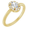 14K Yellow Natural White Sapphire & 1/10 CTW Natural Diamond French-Set Halo-Style Ring