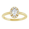 14K Yellow Natural White Sapphire & 1/10 CTW Natural Diamond French-Set Halo-Style Ring
