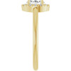 14K Yellow Natural White Sapphire & 1/10 CTW Natural Diamond French-Set Halo-Style Ring