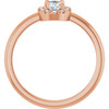 14K Rose Natural White Sapphire & 1/10 CTW Natural Diamond French-Set Halo-Style Ring