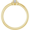 14K Yellow Natural White Sapphire & .05 CTW Natural Diamond French-Set Halo-Style Ring