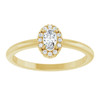 14K Yellow Natural White Sapphire & .05 CTW Natural Diamond French-Set Halo-Style Ring
