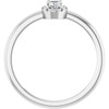 Sterling Silver Natural White Sapphire & .05 CTW Natural Diamond French-Set Halo-Style Ring