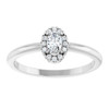 14K White Natural White Sapphire & .05 CTW Natural Diamond French-Set Halo-Style Ring