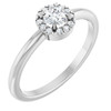 14K White 1/4 CTW Natural Diamond French-Set Halo-Style Ring 